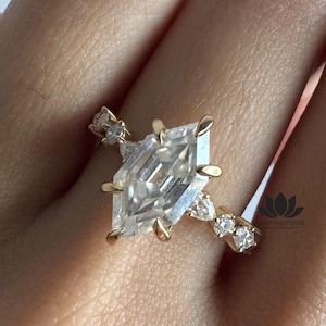 Dutch Marquise Moissanite Engagement Ring 14k Solid Gold Vintage Style Bridal Wedding Ring Anniversary Gift for Women Unique Gift for Women