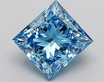 Fancy Vivid Blue Princess Cut IGI Certified Lab Grown Diamond | 1.0–3.0 Ct Loose VS Clarity Diamond | CVD Ethical Stone for Custom Jewelry
