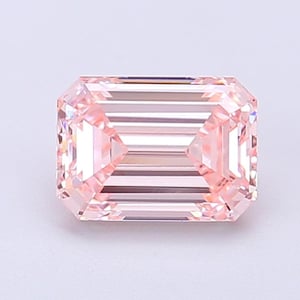Diamante rosa de talla esmeralda cultivado en laboratorio con certificación IGI / Piedra suelta de fantasía para joyería personalizada / Diamantes sueltos éticos y sostenibles