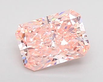 IGI Certified Radiant Cut Lab Grown Diamond | Fancy Light Pink VS Clarity Loose Diamond | CVD Ethical Stone for Custom Jewelry