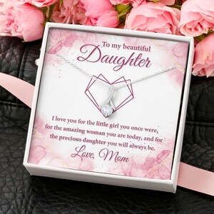 Collana &quot;Alla mia figlia, mamma&quot;, &quot;Alla nostra figlia&quot;, regalo per figlia, collana &quot;Bellezza seducente&quot; per figlia, collana con ciondolo, regalo per figlia