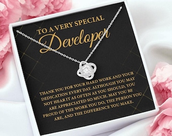 To A Very Special Developer Necklace, Programmer Necklace Gift, Gift For Female Developer, Developer Wife Gift, Developer Appreciation Gift