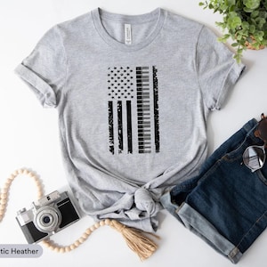 American Flag Piano Shirt, Pianist Shirt, Piano Lover Shirt, 4th Of July Shirt, Piano Player Shirt, Music Piano Shirt, Keyboard Piano Shirt