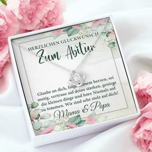 Herzlichen Gluckwunsch Zum Abitur Mama & Papa Necklace, Gift For Abitur, Abitur Jewelry Gift, Abitur 2022 Necklace, Gift Idea For Abitur