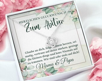 Herzlichen Gluckwunsch Zum Abitur Mama & Papa Necklace, Gift For Abitur, Abitur Jewelry Gift, Abitur 2022 Necklace, Gift Idea For Abitur