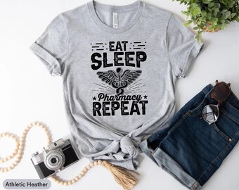 Essen Sie Schlaf Apotheken-Wiederholungs-Shirt, Apotheken-Techniker-Hemd, Apotheker-Assistent-Hemd, Apotheker-Leben-Hemd, Apotheken-Studenten-Hemd
