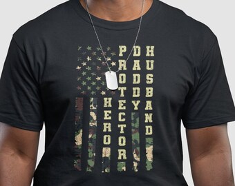 Camiseta de héroe protector para esposo y papá, camiseta del Día del Padre, camiseta para papá primerizo, regalo para esposo, regalo para papá, camiseta de cumpleaños para esposo, regalo para esposo y papá