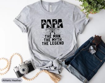 Camiseta de Papá El Hombre, El Mito, La Leyenda, Camiseta de Padre Motero, Camiseta de Papá Motero, Camiseta de la Banda de Moteros de Papá, Camiseta de Papá Motociclista, Camiseta de Motero