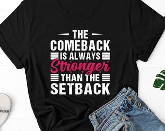 Camiseta contra el cáncer de mama, La recuperación siempre es más fuerte que el revés, Camiseta del lazo rosa, Sobreviviente de cáncer de mama, Lucha contra el cáncer de mama