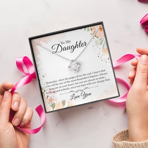 To My Daughter I Love You Forever And Always Necklace, I Love You Gift From Dad, Daughter Wedding Day Gift From Dad, Love Knot For Daughter