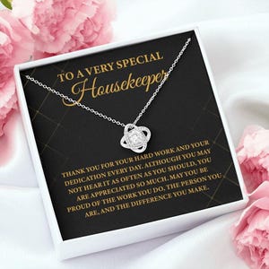 To A Very Special Housekeeper Necklace, Gift For Housekeeper, Housekeeper Jewelry Gift, Housekeeper Thank You, Housekeeper Appreciation