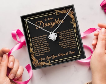 Collier pour fille, cadeau fille, cadeau collier noeud d'amour pour fille, cadeau collier pour fille, collier fille des parents
