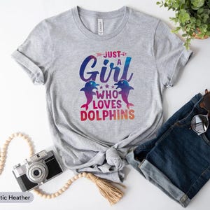 Just A Girl Who Loves Dolphins Shirt, Dolphin Lover Shirt, Dolphin Animal Shirt, Miami Dolphin Shirt, Sea Animal Shirt, Girls Dolphin Shirt