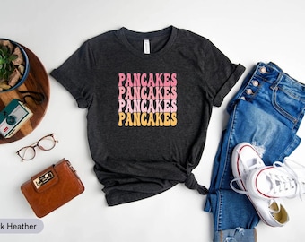 Camiseta Panquecas, Camiseta Panquecas, Por Favor, Camiseta Amante de Panquecas, Camiseta Comedor de Panquecas, Camiseta Fazedor de Panquecas, Camiseta Amante de Café da Manhã, Camiseta Brunch