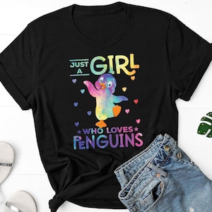 Just A Girl Who Loves Penguins shirt, Penguin Lover Shirt, Penguin Girl Shirt, Funny Penguin Shirt, Zoo Aquarium Gift, I Love Penguin Shirt