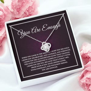 You Are Enough Necklace, Affirmation Necklace, Encouragement Gift, Forever Linked Necklace For Her, Self Love Necklace, Positive Thinking