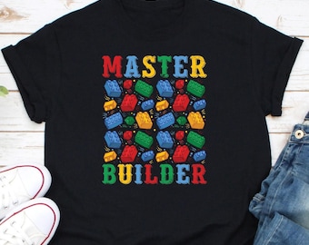 Master Builder Shirt, Funny Building Blocks Shirt, Block Birthday Shirt, Bricks Master Shirt, Builder Ornament Shirt, Building Brick Shirt
