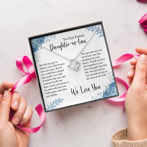 To Our Future Daughter In Law Necklace, Daughter In Law Gift, Pendant Necklace For Daughter In Law Love Knot, Daughter In Law Jewellery
