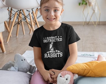 Easily Distracted By Rabbits, Rabbit Owner Shirt, Rabbit Mom Shirt, Rabbit Lover Shirt, Rabbit Pet Shirt, Bunny Shirt, Bunny Mom Shirt