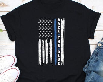 Back The Blue Shirt, Thin Blue Line Police Shirt, Police Officer American Flag Shirt, Law Enforcement Shirt, Future Police Officer Shirt