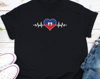 Haiti Heart Flag Shirt, Haitian Pride Shirt, Haitian Flag Shirt, Haiti Travel Shirt, Haiti Root Shirt, Born In Haiti Shirt, Gift For Haitian