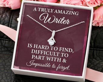 A Truly Amazing Writer Necklace, Gift For Women Writer, Female Writer Appreciation Gift, Writer Birthday Necklace, Creative Writer Gift