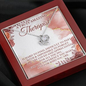 A Truly Amazing Therapist Necklace, Occupational Therapist Goodbye Gift, Love Knot For Physical Therapist, Appropriate Gift For Therapist
