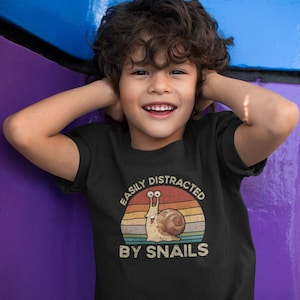 Easily Distracted by Snails Shirt Kids Men Women, Funny Gift for Snail Lover, Pet Snail Shirt, Garden Snail Shirt, Land Snail Shirt