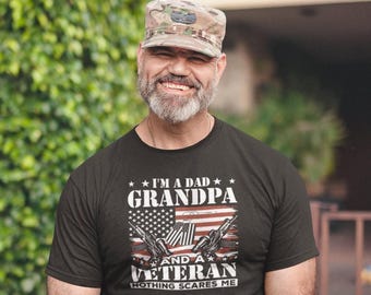 I'm A Dad Grandpa T-Shirt Veteran Shirts Vietnam Veteran, Us Army Veteran Military Veteran Parent Veteran Dad Us Navy Marine Veteran Grandpa