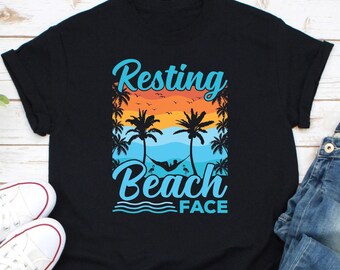 Ruhestrand Gesicht Shirt, Kreuzfahrt Reise Shirt, Strand Urlaub Shirt, Sommer Reise Shirt, lustiges Strand T-Shirt, Strand Crew Shirt, Vacay Segelreise