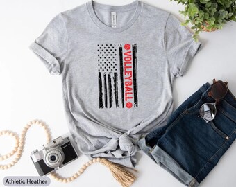 US Flag Volleyball Shirt, Volleyball Ball Shirt, Volleyball Lovers Shirt, Volleyball Fan Shirt, Volleyball Team Shirt, Volleyball Player Tee