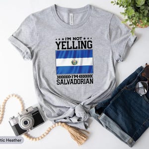Shirt I&#39;m Not Yelling I&#39;m Salvadorian Shirt, shirt Republiek El Salvador, shirt Salvadorian Pride, shirt Mexicana, shirt vlag El Salvador