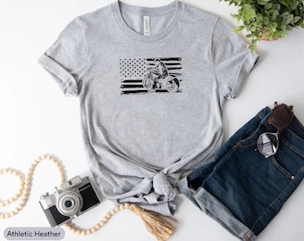 American Flag Biker Shirt, Bike Riding Shirt, Biker Shirt, Motorcycle Rider Shirt, Biker Life Shirt, Bike Race Shirt, Motorcycle Lover Shirt