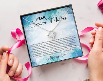 Dear Second Mother Necklace, Love Knot For Second Mom, Gifts For Second Mother Necklace For Stepmother, Unbiological Mother Necklace Gifts