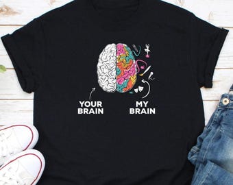 Camiseta "Tu Cerebro, Mi Cerebro", Camiseta de Concientización sobre el Autismo, Camiseta de TDAH, Camiseta de Salud Mental, Camiseta de Apoyo al Autismo, Camiseta de TDAH