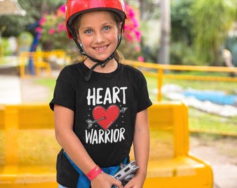 Heart Warrior Kids Shirt, CHD Awareness Shirt, Cardiomyopathy Shirt, Heart Disease Patient Shirt, Cardiac Arrest Tee, Heart Red Ribbon Kids
