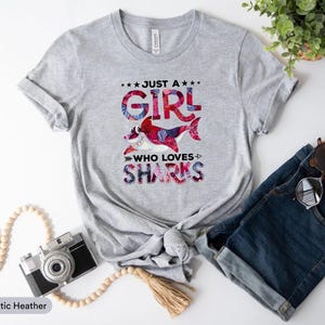Just A Girl Who Loves Sharks Shirt, Sharks Lover Shirt, Shark Fin Shirt, Shark Swimming Shirt, Girls Shark Shirt, Ocean Life Shirt