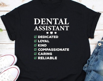 Camisa de assistente de dentista, presente de assistente de dentista, presentes para dentista, camisas de dentista, camisas de higienista dental, camisa odontológica, camisa para futuro dentista