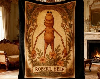 Manta de Marcus el Gusano, manta floral artística del personaje de los Muppets Robert Help, manta de pasta Rigatoni con memes divertidos, decoración de dormitorio con gusanos