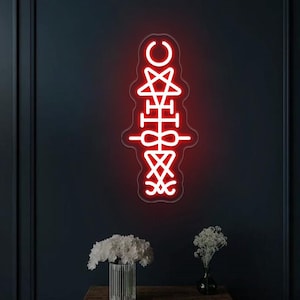 Lucifer Sigil Neon Sign,Occult Symbol Satanism Sign,Satanic Wall Decor,Gothic Home Decor,Lucifer Lover Gifts,Occult Wall Art,Goth Wall Decor