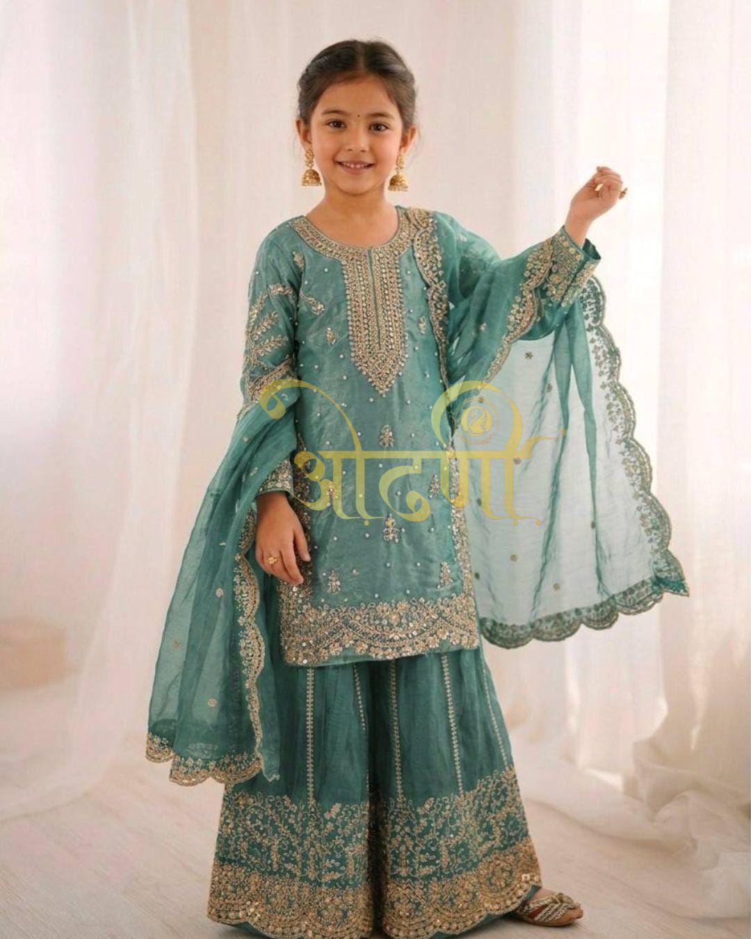 silk embroidered dress Embroidered Unstitched 3 Piece Silk Suit SILK BOTI-Peach-Party Wear – Polawn main image 0