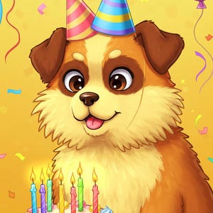 Filhote de cachorro fofo - Cartão de feliz aniversário - Download DIGITAL - Cartão de aniversário com filhote de cachorro - Cartão de feliz aniversário para impressão - Cartão para impressão