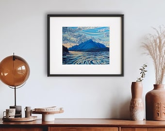 Sunset, Lake Koocanusa, 11X14, Art Print, Ready to Frame