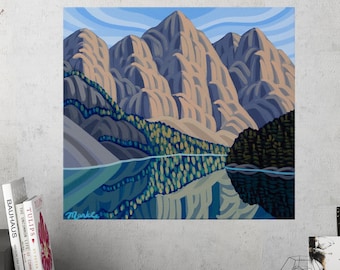 Moraine Lake,  Canadian Rockies, 12x12, Painting, Canadian Artist, Ready to Hang, Gallery Canvas