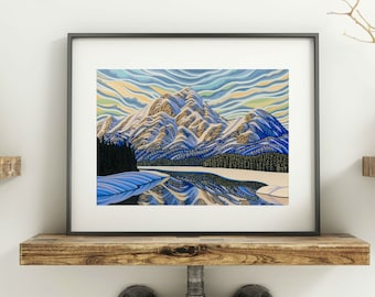 Pyramid Lake, Jasper, Canada, 5X7, Art Print