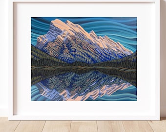 Mt Rundle, Banff, National Park, 11x14, Print, Canadian Artist