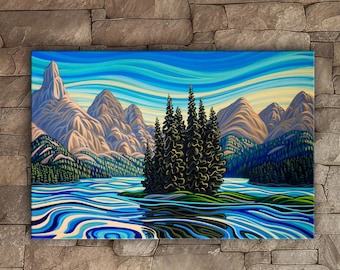 Spirit Island, 24x36, Print on Canvas, Canadian Artist, Ready to Hang, Gallery Canvas, Giclee