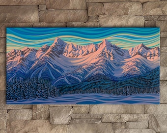 Deep Freeze, Mountain Print, Fernie, BC, Canvas Art, Canadian Artist Landscape