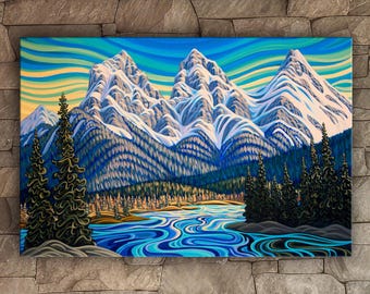 Gicleecanvas Three Sisters Banff National Park, Canadian Rockies Art