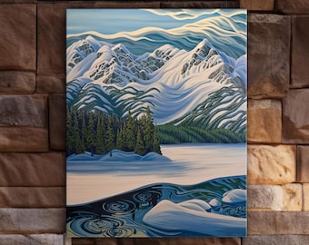 Island Lake, Fernie, BC, 24x30, Giclee, Print on Canvas